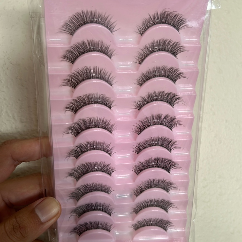 10 Pairs Natural Long Crossed Transparent Thick Extension False Eyelashes